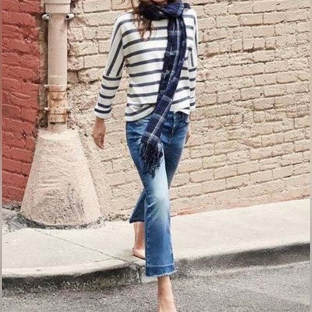 ST. JOHN SPORT CROPPED DENIM BLUE JEANS 0